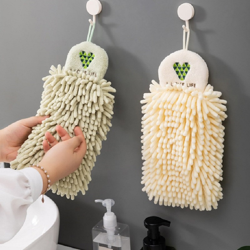 Prosoape de mână moi din chenille Acasă, lavetă super absorbantă, ecologică, cu bucle de agățat Accesorii pentru baie de bucătărie