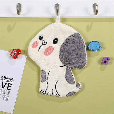 Animacinių filmų gyvūno formos rankšluostis vaikams Aukštos kokybės koralinis aksominis virtuvės vonios kambario sugeriamieji valymo rankšluosčiai indams