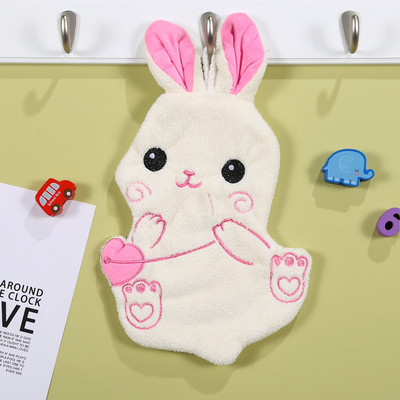 Animacinių filmų gyvūno formos rankšluostis vaikams Aukštos kokybės koralinis aksominis virtuvės vonios kambario sugeriamieji valymo rankšluosčiai indams