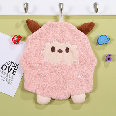 Animacinių filmų gyvūno formos rankšluostis vaikams Aukštos kokybės koralinis aksominis virtuvės vonios kambario sugeriamieji valymo rankšluosčiai indams