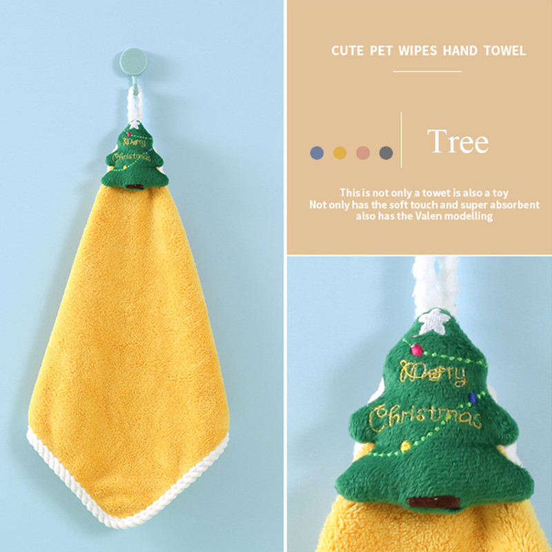 Nedvszívó puha fürdőszobai kellékek Karácsonyi lógó kéztörlők Lógas kéztörölközők Rajzfilmes törölközők Bőrbarát háztartási cikkek