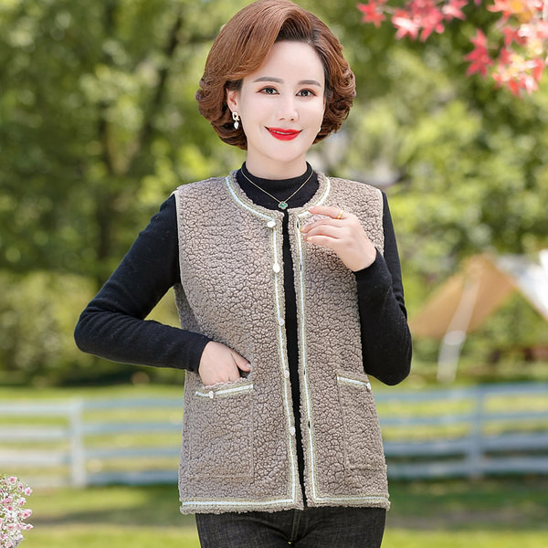 Női alkalmi mellény gombos rögzítéssel és zsebbel