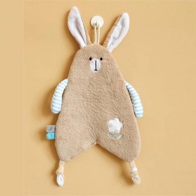 1PC prosop de mână agățat din lână moale de corali, absorbant, prietenos cu pielea, batistă pentru copii cu animale din desene animate prosop bucătărie baie