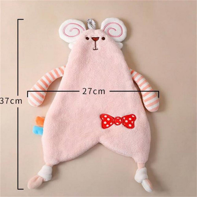 1PC prosop de mână agățat din lână moale de corali, absorbant, prietenos cu pielea, batistă pentru copii cu animale din desene animate prosop bucătărie baie