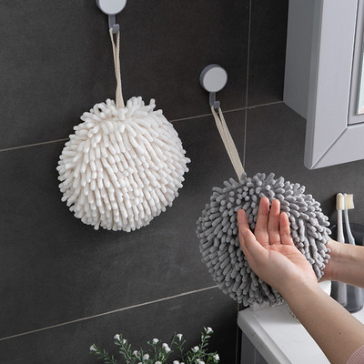 Šenila roku dvieļi virtuves vannas istabas dvieļu bumba ar pakarināmām cilpām Ātri žūstoši mīksti, absorbējoši mikrošķiedras dvieļi