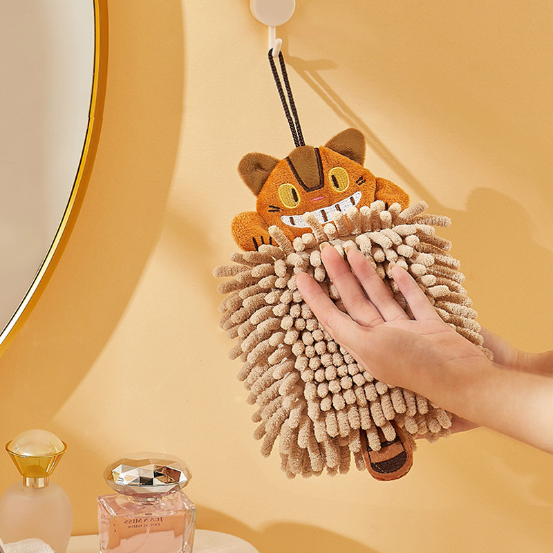 Cartoon Animal zsenília kéztörlő konyhai fürdőszobába szuper puha nedvszívó gyorsan száradó zsebkendő otthoni mikroszálas törölközők