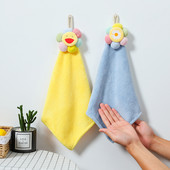 Smiley Coral Velvet Ručnik za ruke za kuhinju Kupaonica Velike mekane petlje za vješanje Brzo sušeće upijajuće krpe za suđe Kućni frotirni ručnici