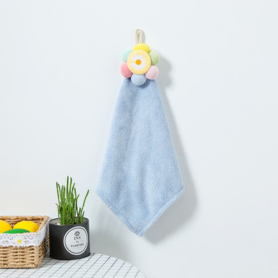 Smiley Coral Velvet Ručnik za ruke za kuhinju Kupaonica Velike mekane petlje za vješanje Brzo sušeće upijajuće krpe za suđe Kućni frotirni ručnici