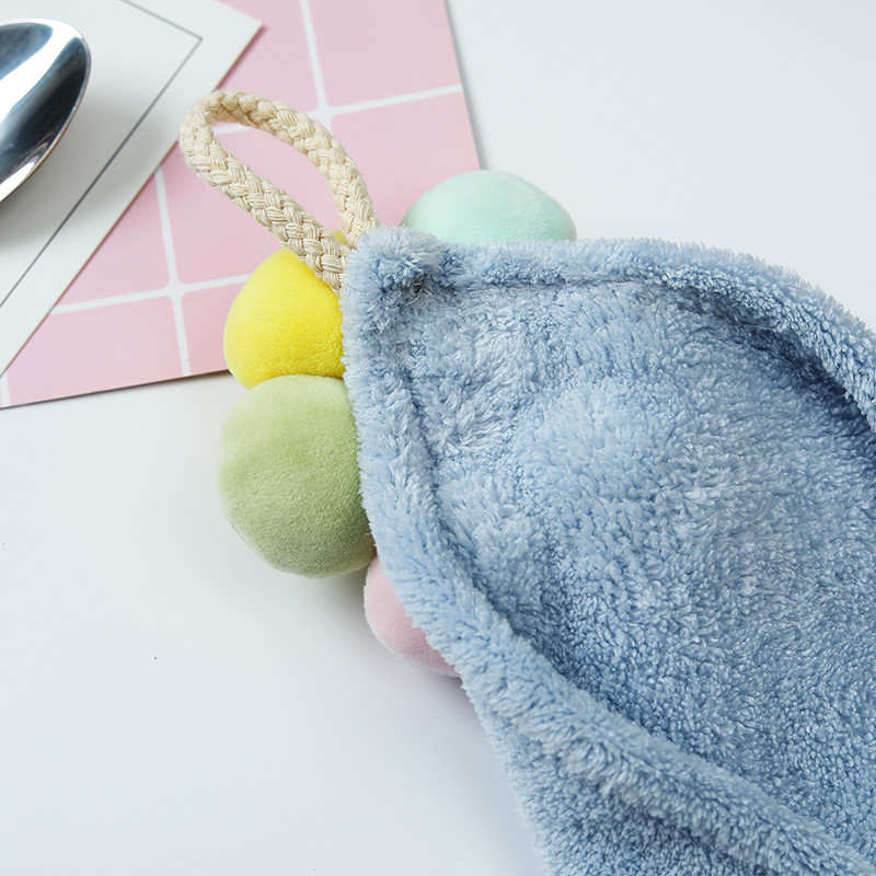 Smiley Coral Velvet Ručnik za ruke za kuhinju Kupaonica Velike mekane petlje za vješanje Brzo sušeće upijajuće krpe za suđe Kućni frotirni ručnici