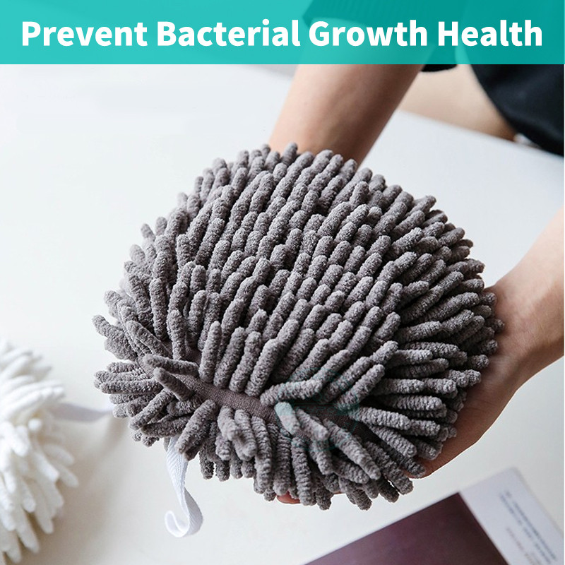 Šeniliniai rankšluosčių kamuoliukai Minkšti mikropluošto rankšluosčiai su pakabinama kilpa, labai sugeriantis greitai džiūstantis virtuvės rankšluostis