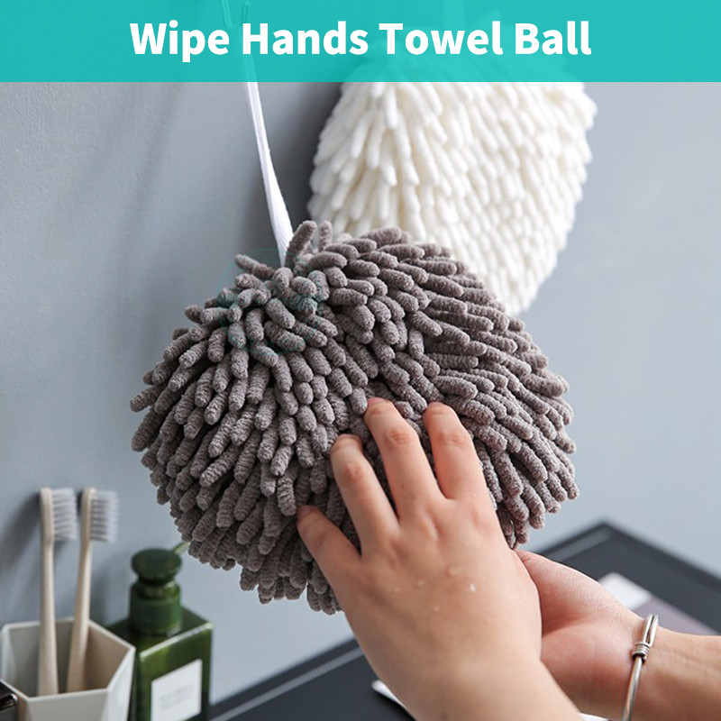 Šeniliniai rankšluosčių kamuoliukai Minkšti mikropluošto rankšluosčiai su pakabinama kilpa, labai sugeriantis greitai džiūstantis virtuvės rankšluostis