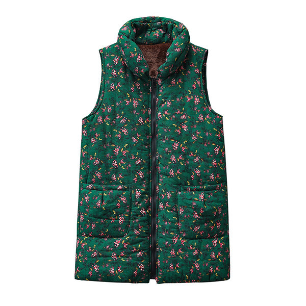 Ženski prsluk sa cvjetnim motivima i postavom