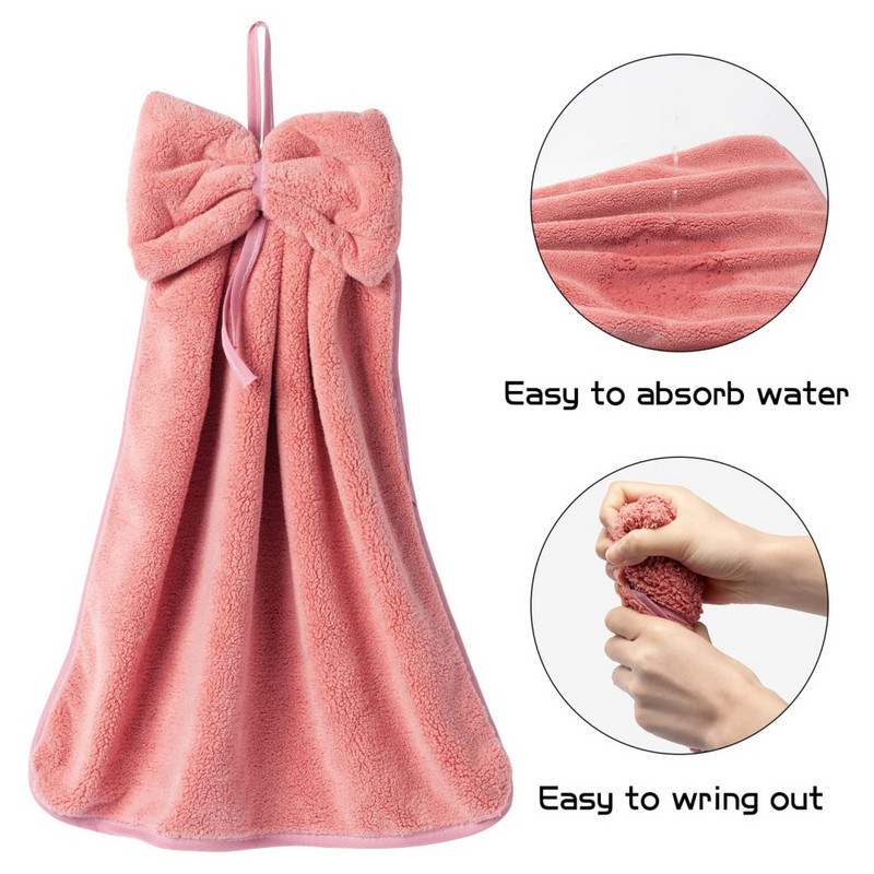 Mašnica Ručnik za ruke Tkanina od mikrovlakana Brzo sušeći Upijanje vode Suhi viseći Ručnik za pranje ruku Djeca Svakodnevna upotreba u kuhinji Kupaonica