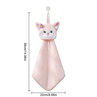 Animacinis filmukas Lapė Kabantis Rankšluostis Minkštas Koralinis Virtuvės Rankšluostis Mielas Vaikams Vaikų Kūdikių Greitai Išdžiūsta Maudymosi Rankšluostė Audinys Vonios Priedai