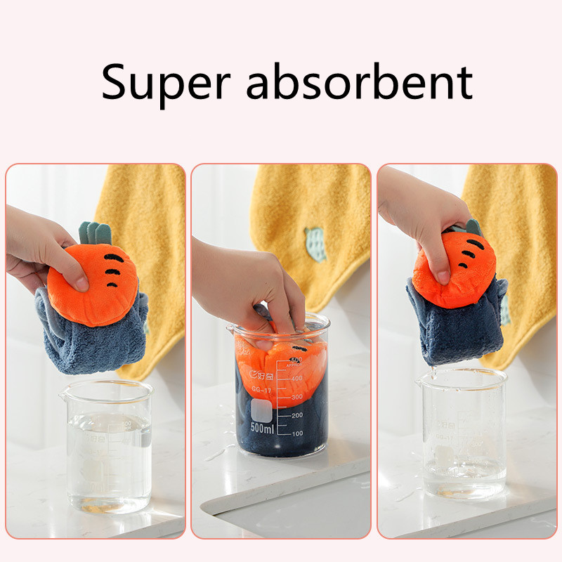 Coral Velvet Fructe drăguțe 35*52cm Prosoape moi de mână Prosoape absorbante pentru vase agățate Bucătărie Baie Ștergeți Accesorii pentru cârpă de curățare