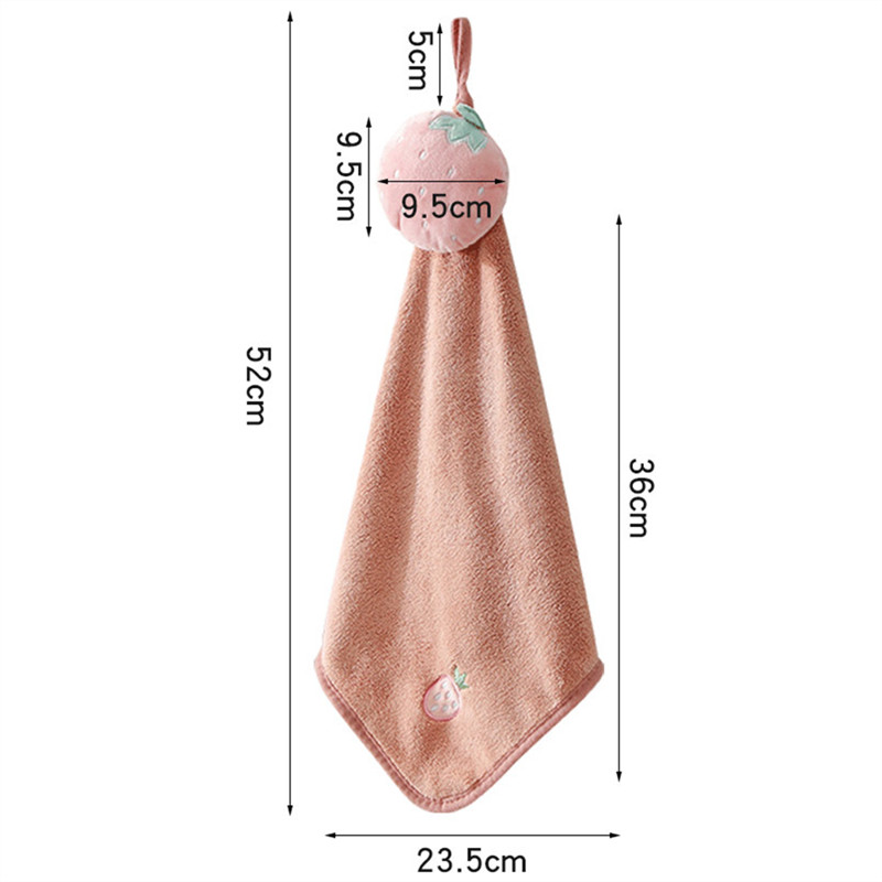Coral Velvet Fructe drăguțe 35*52cm Prosoape moi de mână Prosoape absorbante pentru vase agățate Bucătărie Baie Ștergeți Accesorii pentru cârpă de curățare