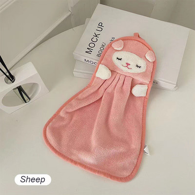 Įvairūs sugeriantys rankšluosčiai Mielas siuvinėtas pakabinamas rankšluostis, odai nekenksmingas minkštas koralinis aksominis rankšluostis kūdikiui virtuvės vonios kambarys