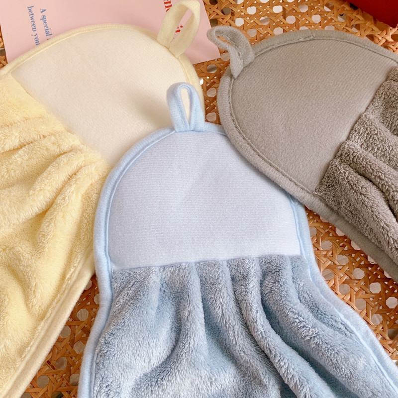 Įvairūs sugeriantys rankšluosčiai Mielas siuvinėtas pakabinamas rankšluostis, odai nekenksmingas minkštas koralinis aksominis rankšluostis kūdikiui virtuvės vonios kambarys