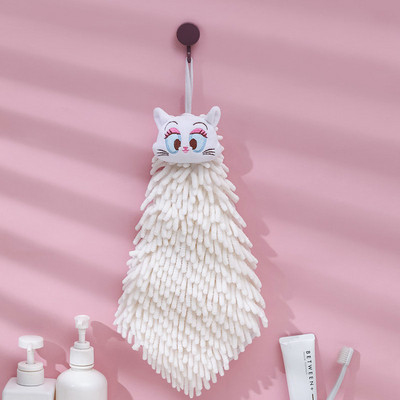 Prosop de mână din microfibră cu animale din desene animate pentru bucătărie, baie, șervețele de curățare agățate din chenilă de înaltă calitate, prosoape confortabile la atingere