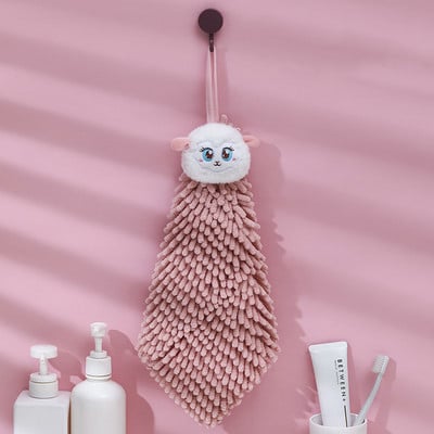 Prosop de mână din microfibră cu animale din desene animate pentru bucătărie, baie, șervețele de curățare agățate din chenilă de înaltă calitate, prosoape confortabile la atingere