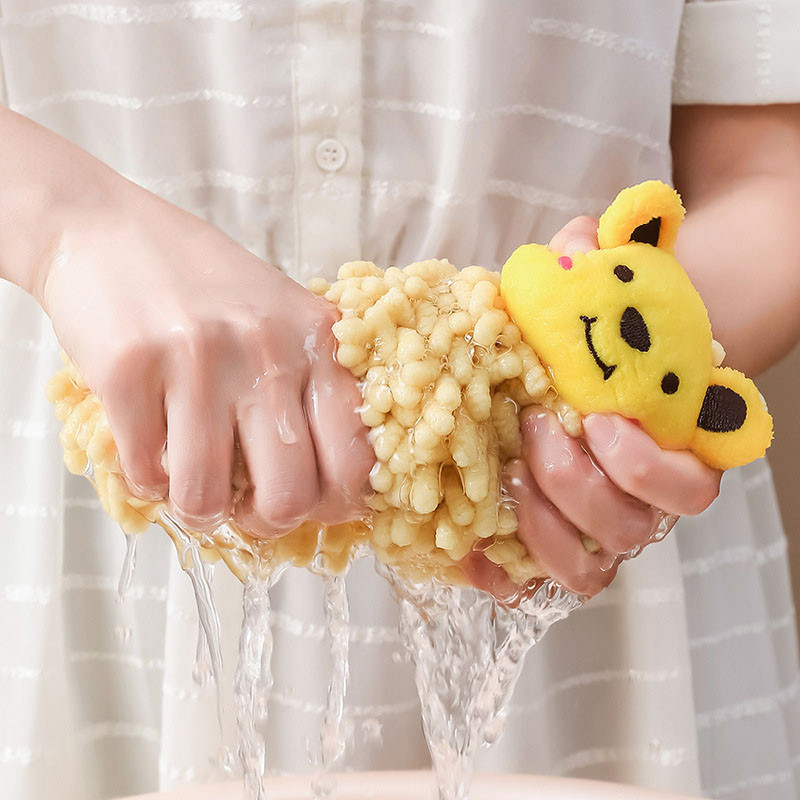 Prosop de mână din microfibră cu animale din desene animate pentru bucătărie, baie, șervețele de curățare agățate din chenilă de înaltă calitate, prosoape confortabile la atingere