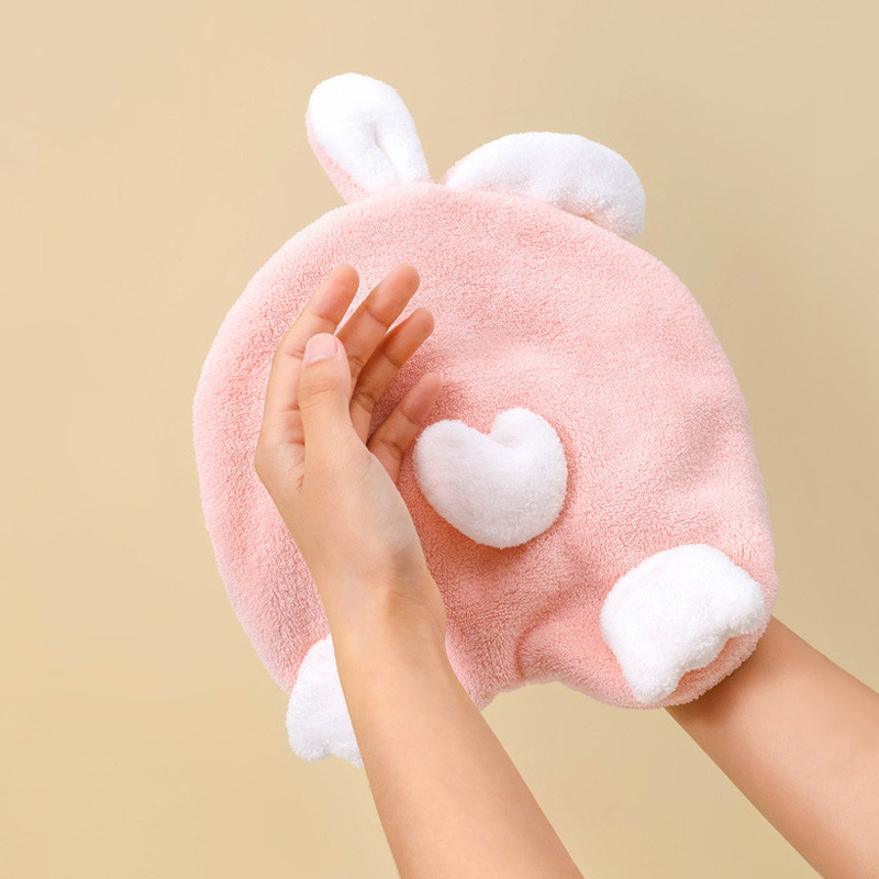 Mieli triušio vaikų rankšluosčiai Kabantys sugeriantis rankšluostis Minkšta greitai išdžiūsta vonios indų šluostė su virvele Virtuvės valymo šluostė