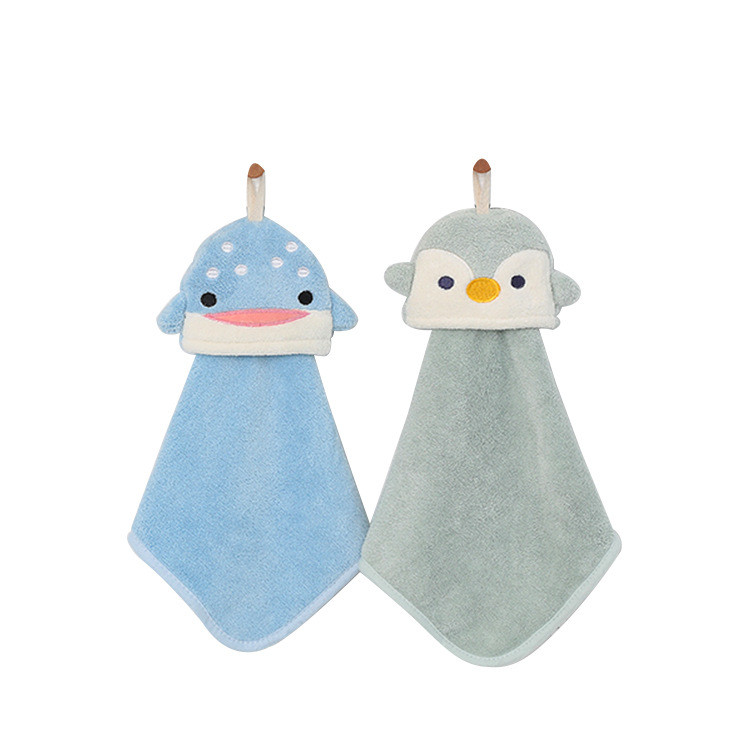 Animacinis filmas pingvinas gyvūnas mielas sugeriantis koralinis aksominis rankšluostis virtuvės vonios rankšluostis vaikams pakabinamas rankšluostis Bt21