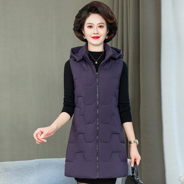 Vesta de dama cu gluga si fermoar