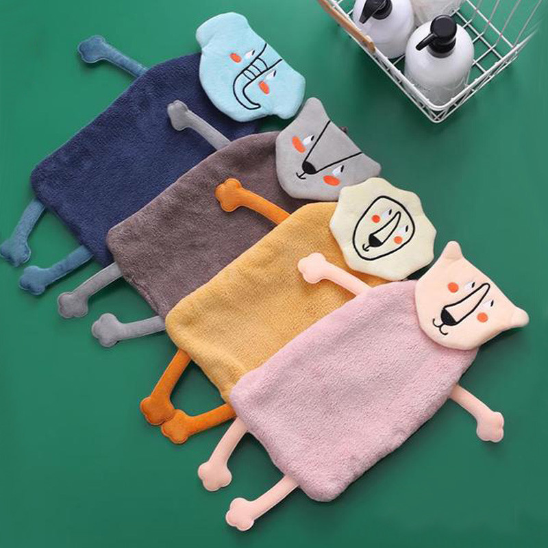 Prosop de mână în stil animal de desene animate Îngroșa Coral Catifea Urs Leu Elefant Vulpe Prosoape Terry pentru copii Accesorii de bucătărie pentru baie