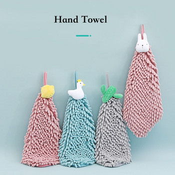 Chenille Μαλακή πετσέτα χεριών Cartoon Animal Fruit Absorbent Παιδικό μαντηλάκι για το σπίτι κουζίνα Πετσέτες μπάνιου κέντημα