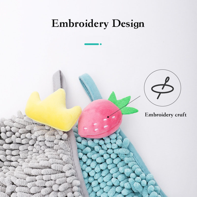 Prosop de mână moale din chenille, cu desene animate, cu fructe, absorbant, șervețele pentru copii, pentru acasă, bucătărie, baie, prosoape de brodat