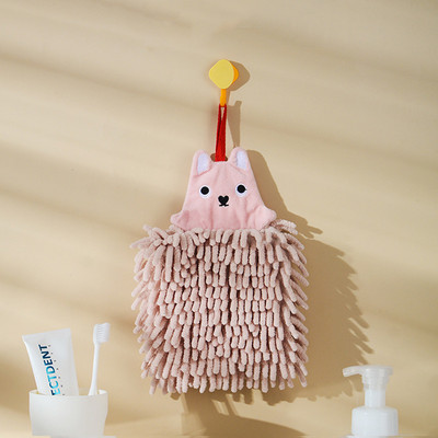 Animacinių filmų gyvūnų šenilinis rankšluostis Mielas Tiger Rabbit Panda Vaikų odai nekenksmingas sugeriantis pliušinis audinys namams, tvirtinamas prie sienos