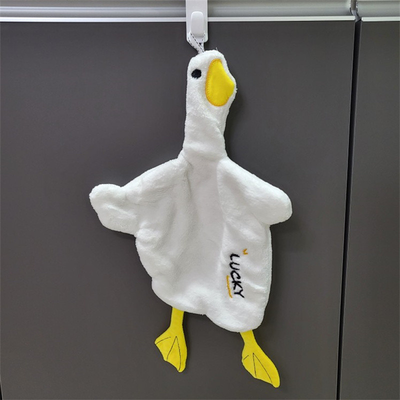 Ins Kawaii Duck kéztörölközők Rajzfilm Állattörlő Törölköző Akasztókendő Konyha Fürdőszoba Gyorsan száradó puha nedvszívó zsebkendő törlőkendő