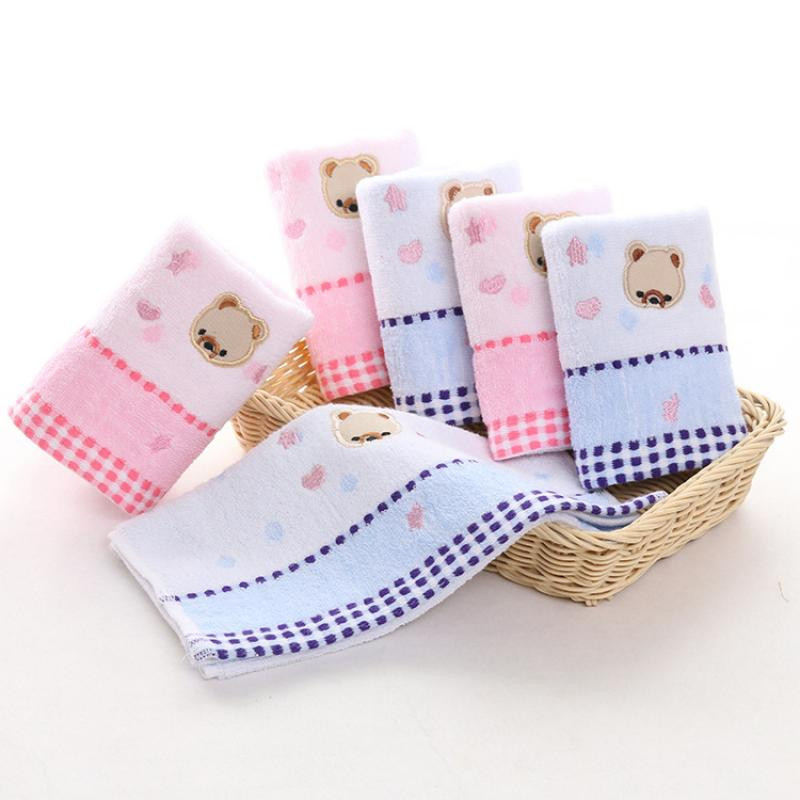 2PCS/Lot Ručnik Ručnik za ruke Mekani upijajući Slatki mali ručnik 25*50cm 100% pamuk Crtani medvjed Jacquard Lice djece