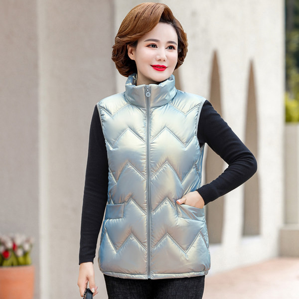 Női mellény cipzárral és zsebbel