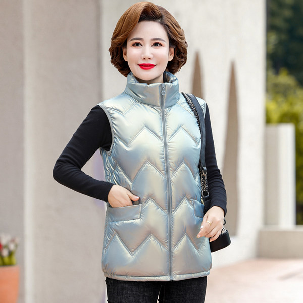 Női mellény cipzárral és zsebbel