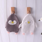 Waffle Slatki crtani pingvin Ručnik za ruke Bijeli mekani djetinjasti Ručnik s dva lica Viseći kuhinjski Krpeni ručnici za čišćenje u kućanstvu