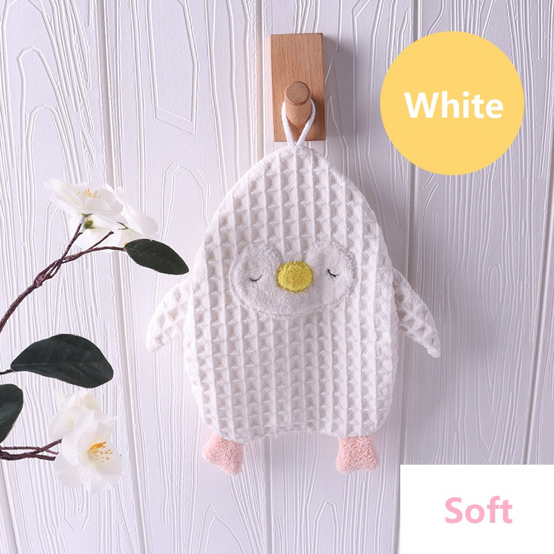 Waffle Slatki crtani pingvin Ručnik za ruke Bijeli mekani djetinjasti Ručnik s dva lica Viseći kuhinjski Krpeni ručnici za čišćenje u kućanstvu