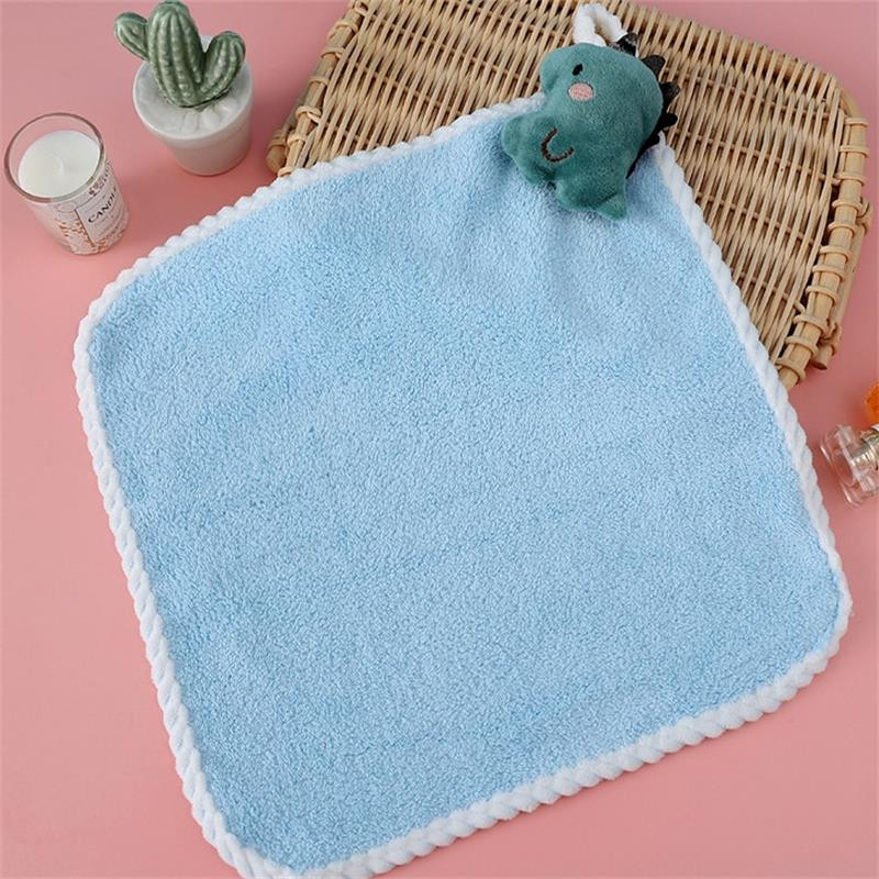 Korall gyapjú felakasztható vastag törölköző rajzfilm dinoszaurusz törülköző aranyos nedvszívó kéztörlő törlőkendő rongy zsebkendő