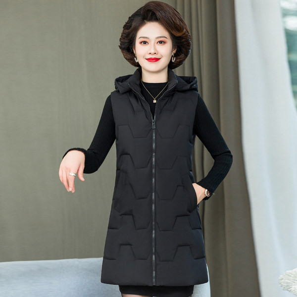 Ležerna ženska vesta s kapuljačom i džepom