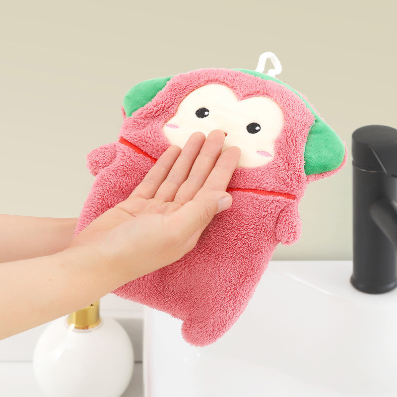 Prosop de mână drăguț cu animale din desene animate Prosoape pentru copii cu două straturi îngroșate pentru acasă cârpă de vase cu uscare rapidă, cârpă de bucătărie pentru baie