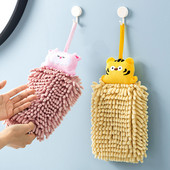 Desen animat drăguț prosop de mână din chenille Bucătărie Baie Moale Uscare rapidă Absorbant șterge batista pentru casă Fără vărsare prietenoasă cu pielea