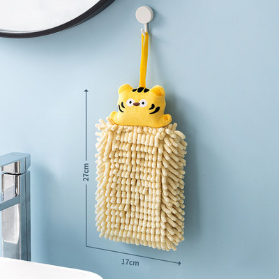 Desen animat drăguț prosop de mână din chenille Bucătărie Baie Moale Uscare rapidă Absorbant șterge batista pentru casă Fără vărsare prietenoasă cu pielea