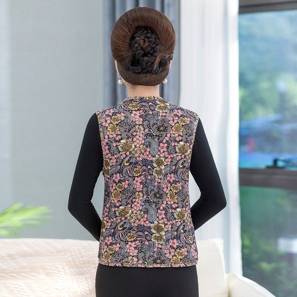 Alkalmi női mellény virágos motívumokkal