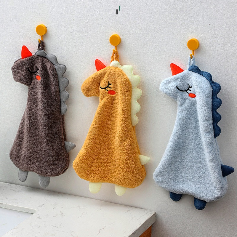 Prosop portocaliu de mână pentru baie, copii, băieți, desene animate, agățat de uz casnic, microfibră, drăguț, absorbant, îngroșat, șterge pânză de bucătărie