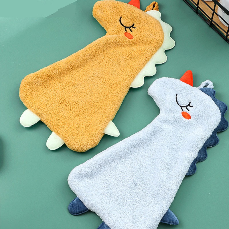 Prosop portocaliu de mână pentru baie, copii, băieți, desene animate, agățat de uz casnic, microfibră, drăguț, absorbant, îngroșat, șterge pânză de bucătărie