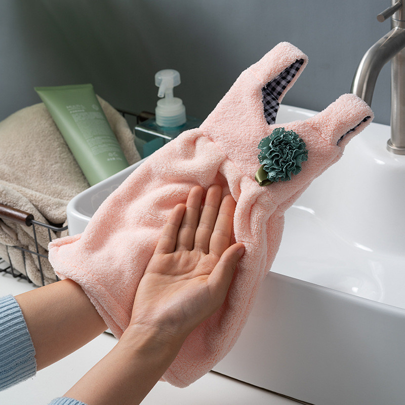 Mielos suknelės formos rankšluostis vaikams, sutirštintas koralinis aksominis minkštas prisilietimas namų virtuvės reikmenys, valymas indų šluoste Vonios rankšluosčiai