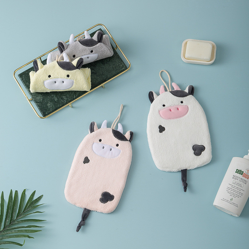 YADA minkštas mielas animacinis karvės rankšluostis buitinių dulkių valymo audinys koralinis aksominis storas sugeriantis, skirtas suaugusiems moterims TW200021