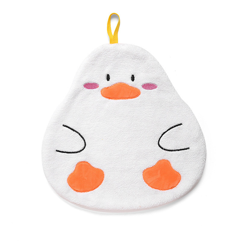 Lână de coral Prosoape de mână Bucătărie Baie Desene animat Rață Modelare Bucle de agățat Prosoape din microfibră absorbante, cu uscare rapidă