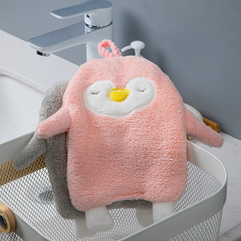 Πετσέτα χεριών κινουμένων σχεδίων Penguin Cute Kids Πετσέτα μπάνιου Μαλακή κοραλί πετσέτα κουζίνας Super απορροφητικό μαντήλι αξεσουάρ μπάνιου